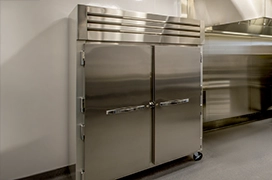 Close up of commercial freezers.