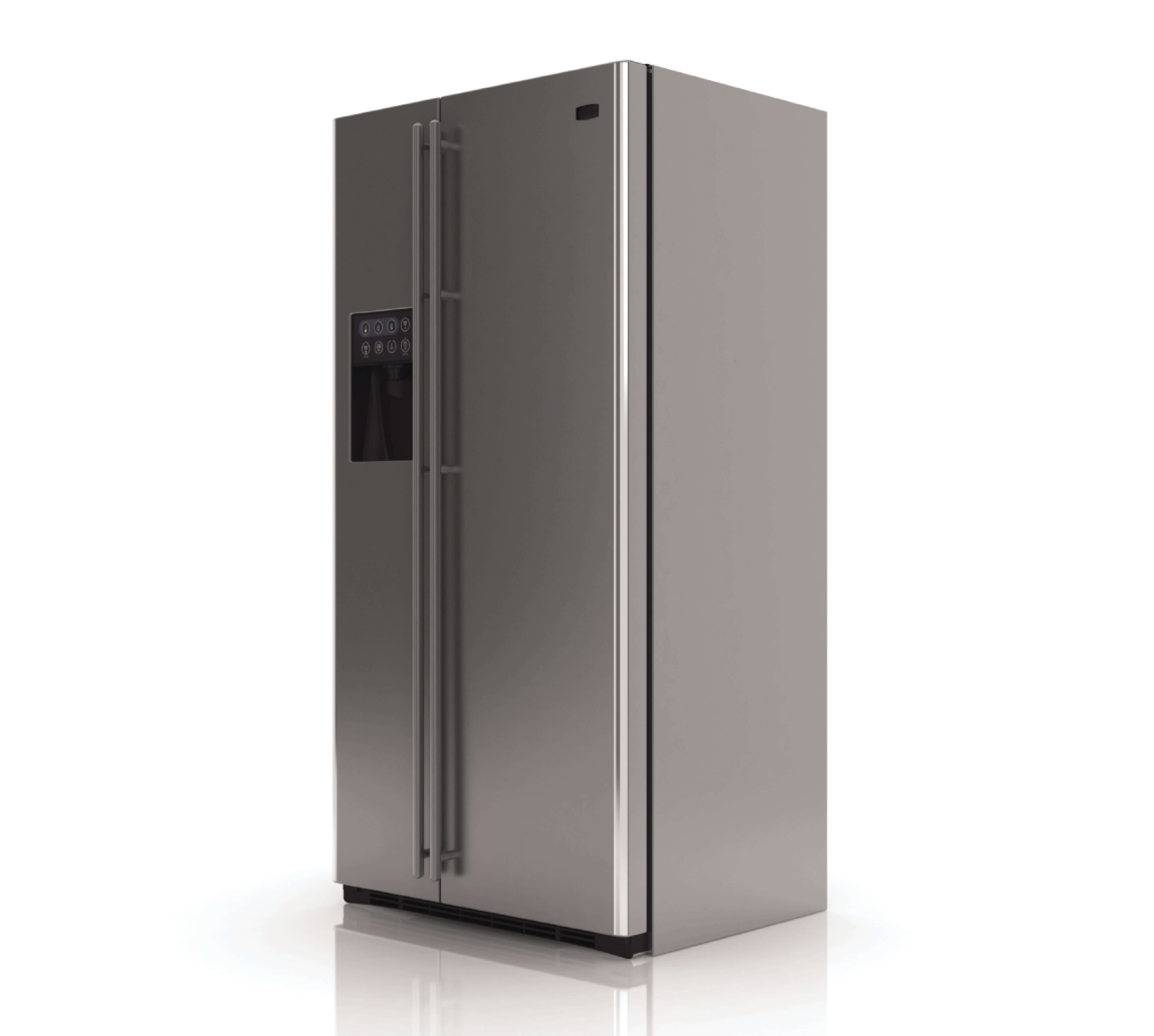 A stainless steel refrigerator.