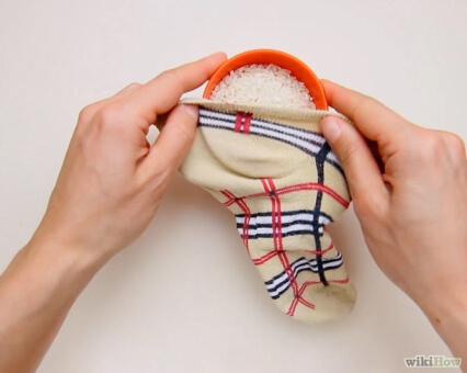 How to make a heating pad with a sock