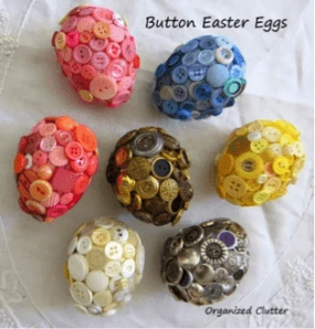 Colorful Buttoned Easter Eggs